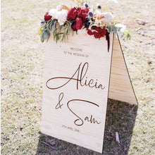 Load image into Gallery viewer, Wooden A-Frame Rustic Sign - Alicia Silver Belle Design
