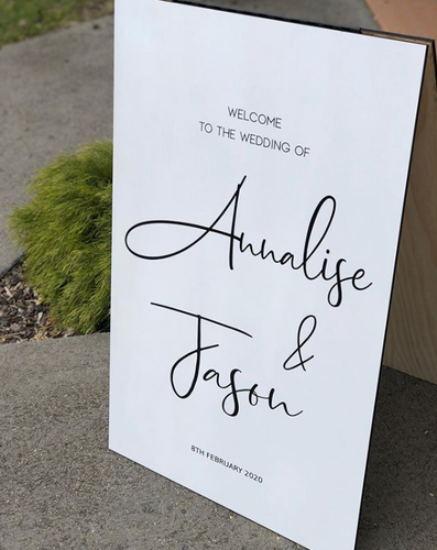 Wooden A-Frame Rustic Sign - Annalise Silver Belle Design