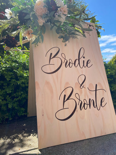 Wooden A-Frame Rustic Sign - Bronte Silver Belle Design