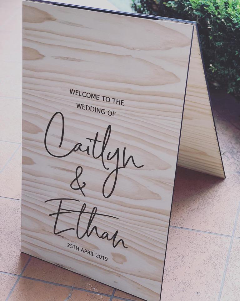 Wooden A-Frame Rustic Sign - Caitlyn Silver Belle Design