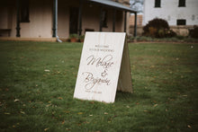 Load image into Gallery viewer, Wooden A-Frame Rustic Sign - Melanie Silver Belle Design
