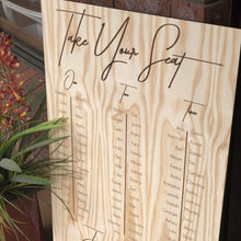 Load image into Gallery viewer, Wooden Table Seating Plan Sign - Alana Silver Belle Design
