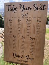 Load image into Gallery viewer, Wooden Table Seating Plan Sign - Dani Silver Belle Design
