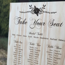 Load image into Gallery viewer, Wooden Table Seating Plan Sign - Nicole Silver Belle Design
