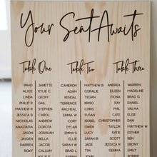 Load image into Gallery viewer, Wooden Table Seating Plan Signs - Melanie Silver Belle Design
