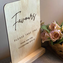 Load image into Gallery viewer, Wooden Table Sign - Favours Silver Belle Design
