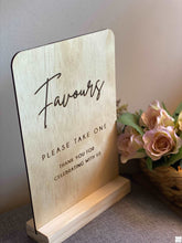Load image into Gallery viewer, Wooden Table Sign - Favours Silver Belle Design
