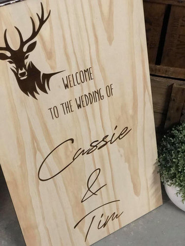 Wooden Welcome Sign - Cassie Silver Belle Design