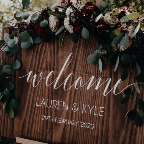 Wooden Welcome Sign - Lauren Silver Belle Design