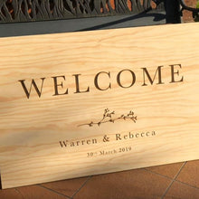Load image into Gallery viewer, Wooden Welcome Sign - Rebecca Silver Belle Design
