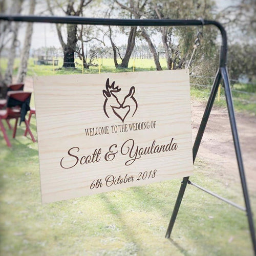 Wooden Welcome Sign - Youlanda Silver Belle Design