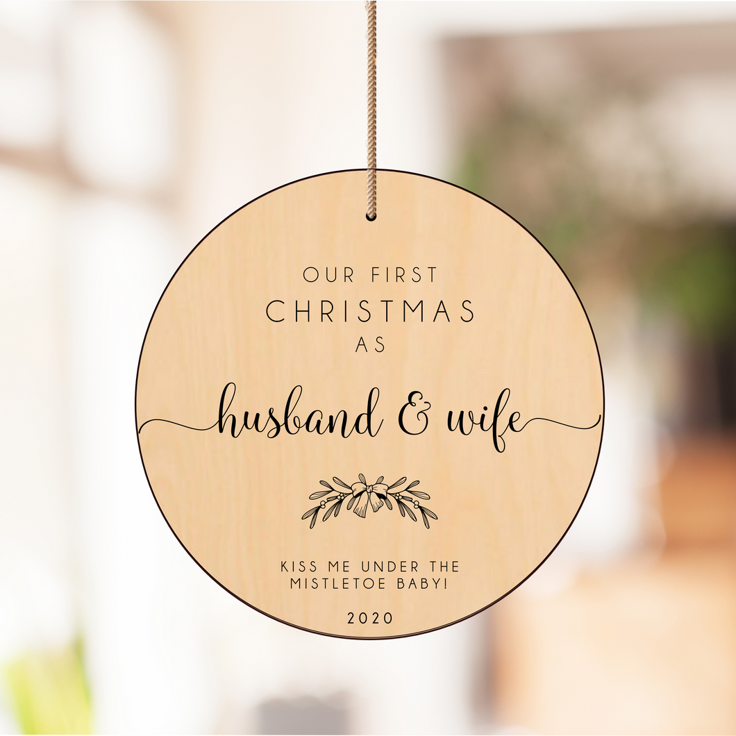 First Christmas As Husband and Wife Bauble - Silver Belle Design